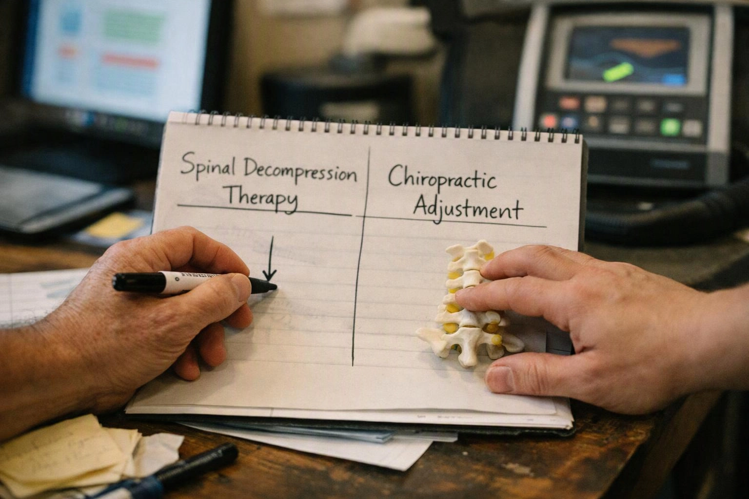 How spinal decompression therapy differs from chiropractic adjustment