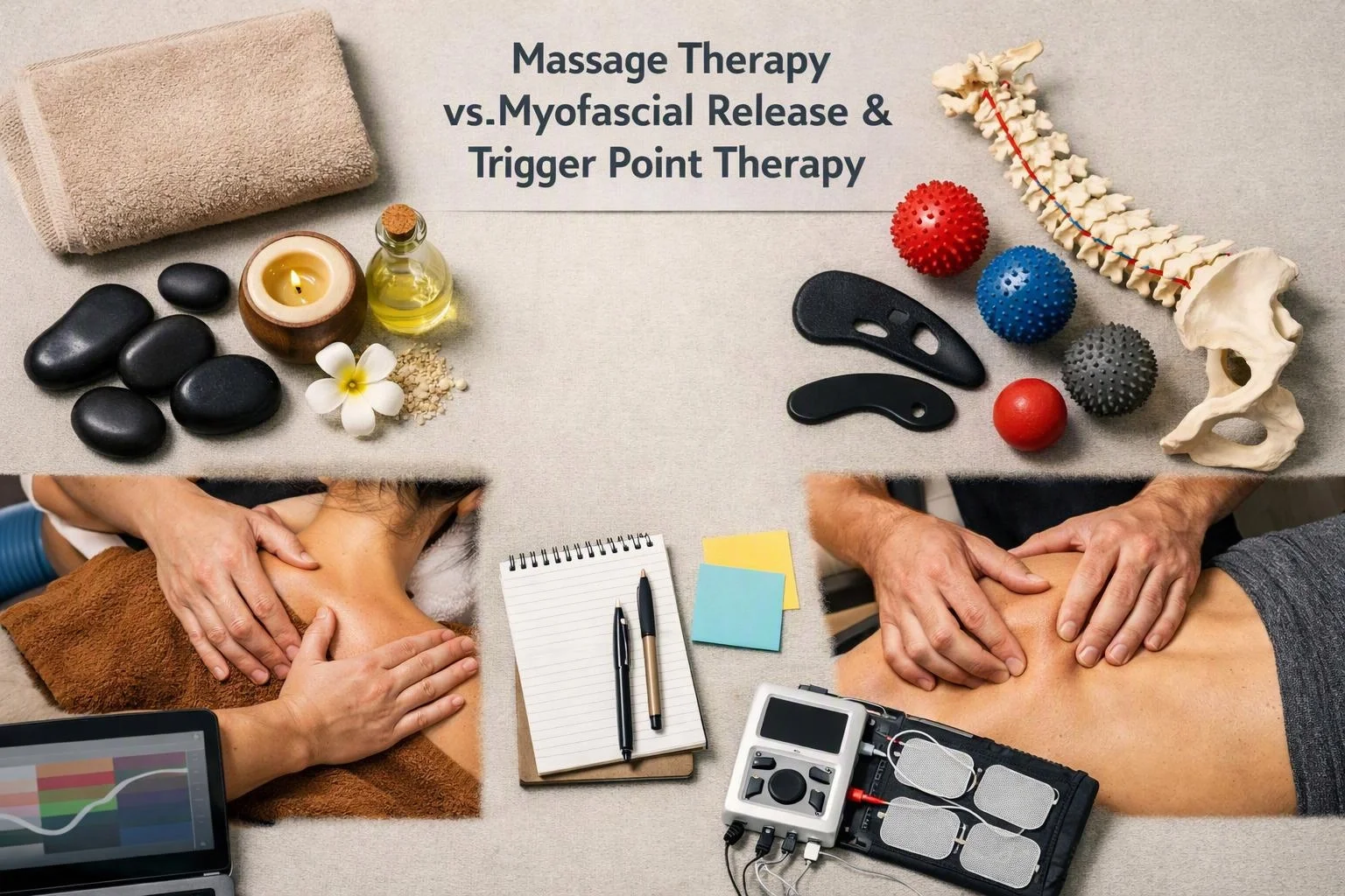 Massage Therapy, Myofascial Release, and Trigger Point Therapy Compared