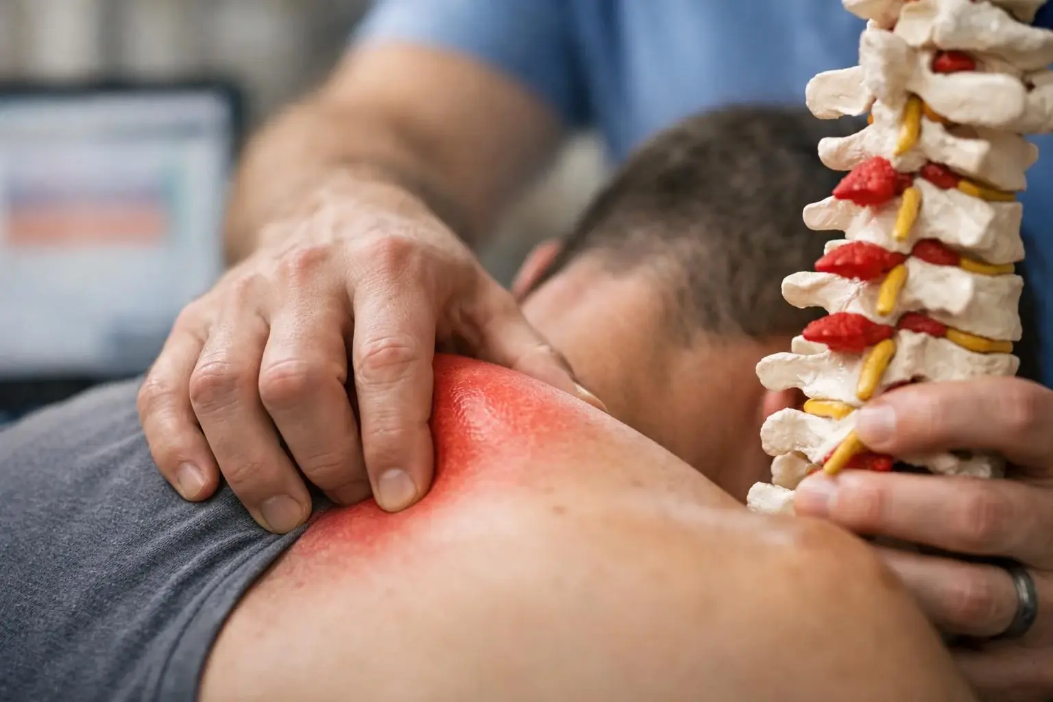 Muscle Strain in Chiropractor: Muscle Strain is an injury that occurs when muscle fibers stretch or—visual guide