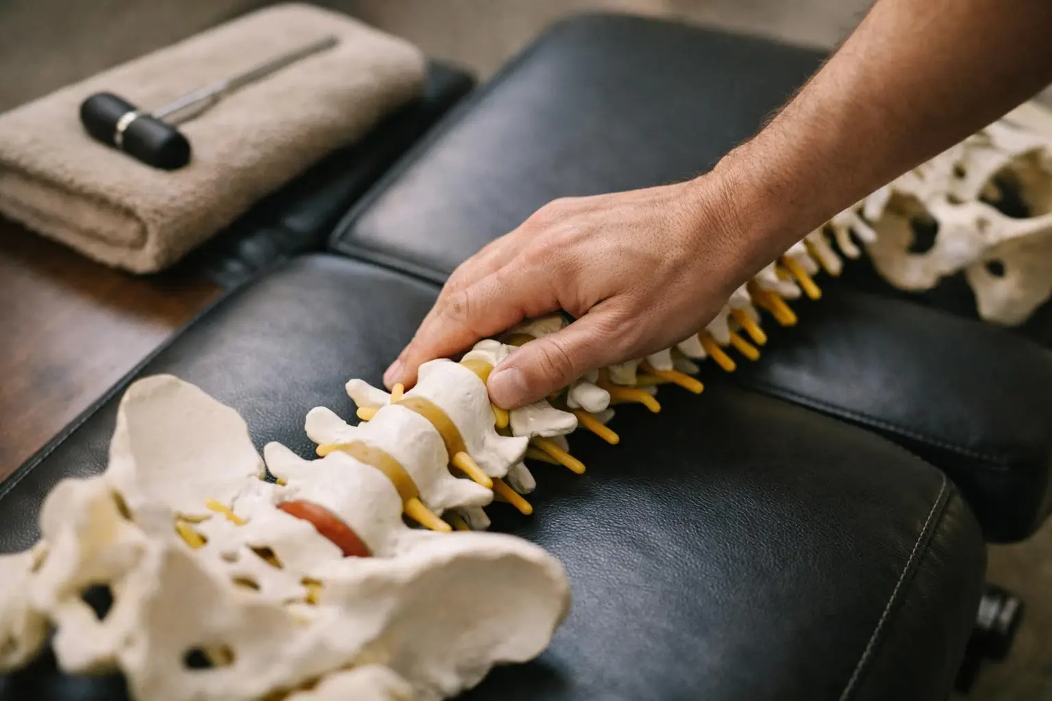 Spinal Adjustment in Chiropractor: Spinal Adjustment is a controlled, precise manual force applied by a licensed—visual...